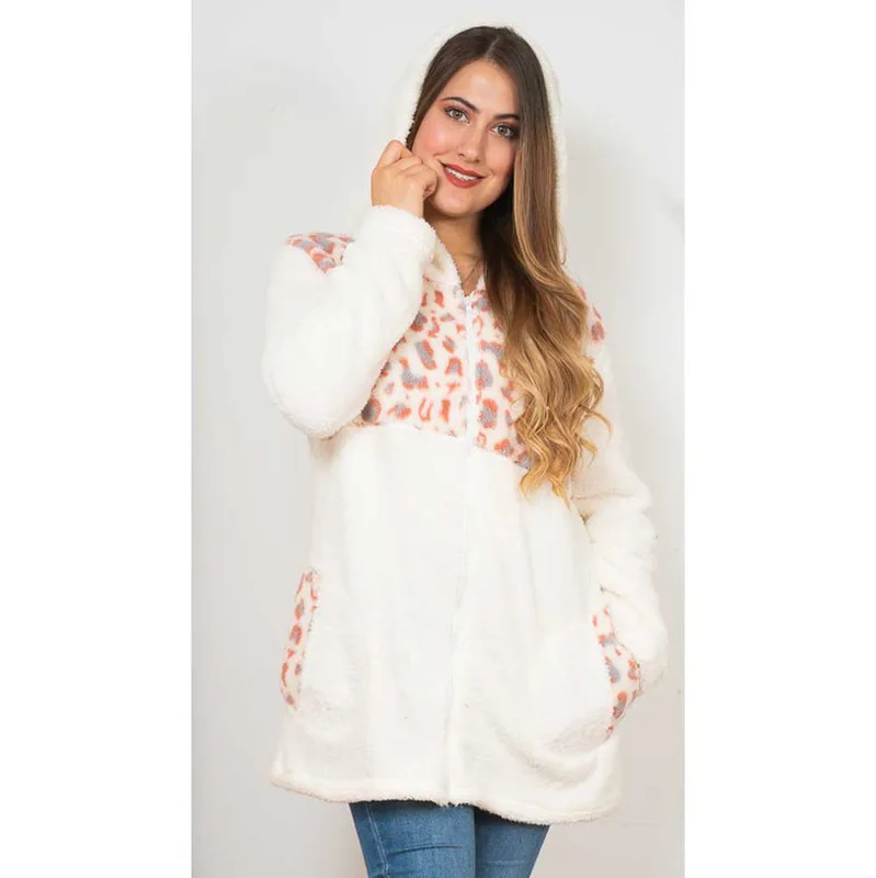 titulo del producto Poleron Animal Print Blanco