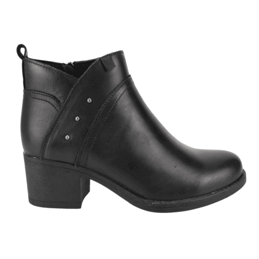 Botín Palm Tachas Cuero Negro
