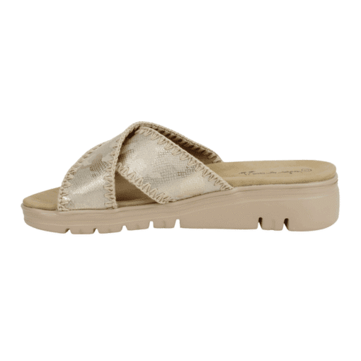 Sandalia New Walk Slip on Dorada - Imagen 3