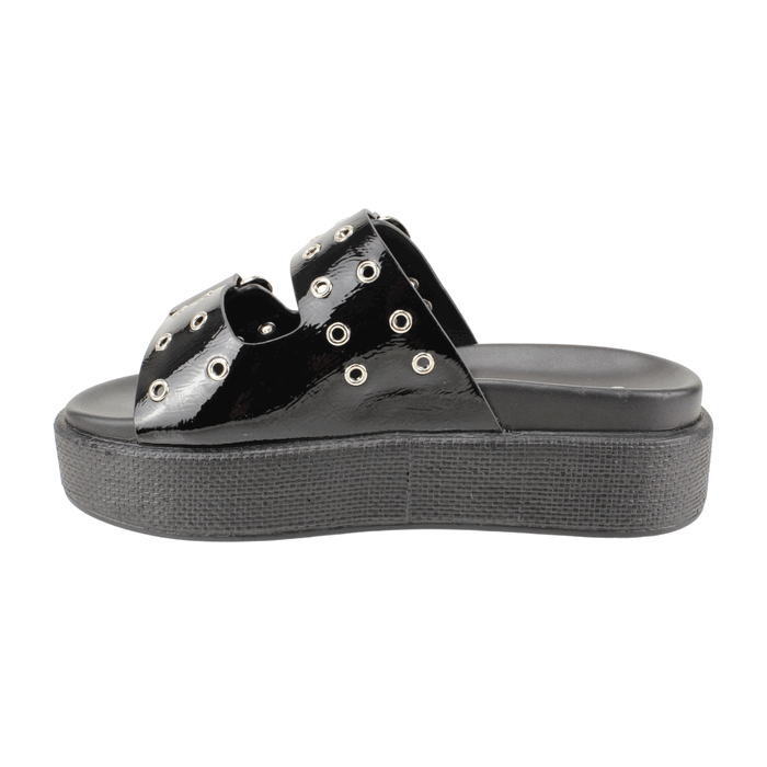 titulo del producto Sandalia Agua de Coco Plataforma Negra