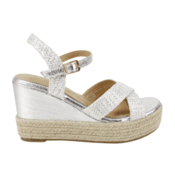 Sandalia Texturas Plateada