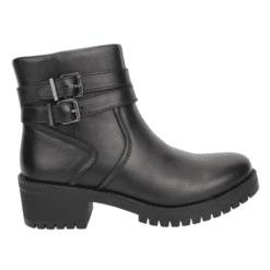 Botín Palm Doble Broche Cuero Negro