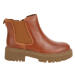 Botín Palm Cuero Elastico Camel
